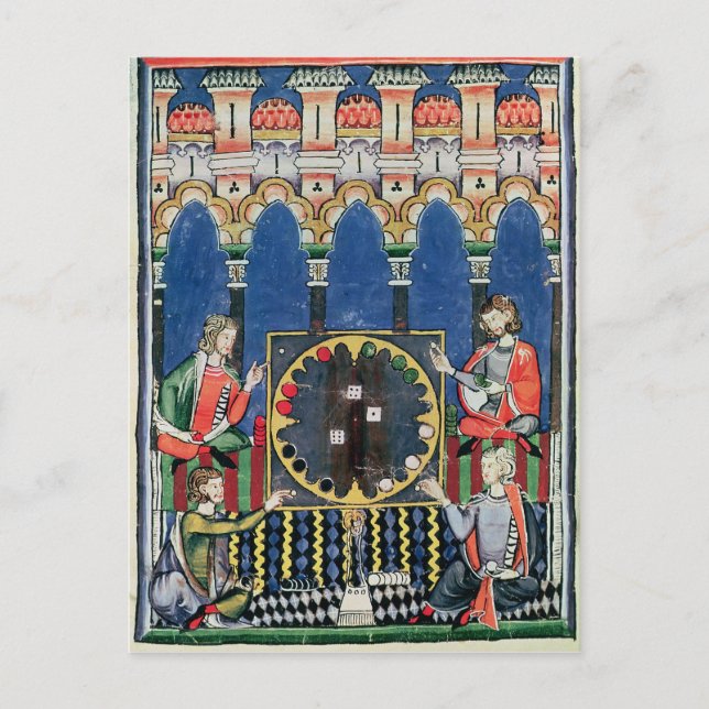 Four Arabic Backgammon Players Postcard (Front)