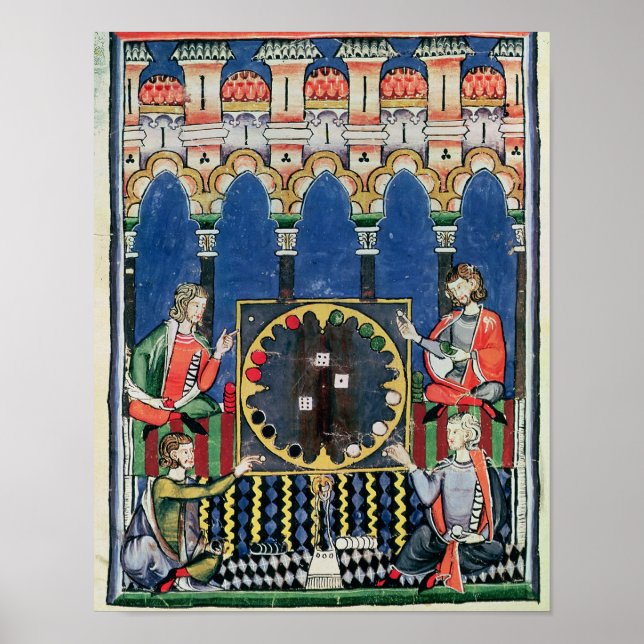 Four Arabic Backgammon Players Poster (Front)
