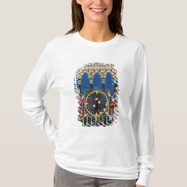 Four Arabic Backgammon Players T-Shirt (Front)