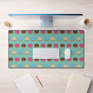 Four Assorted Doughnuts Pattern Desk Mat