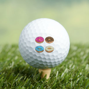 Four Assorted Doughnuts Pattern Golf Balls