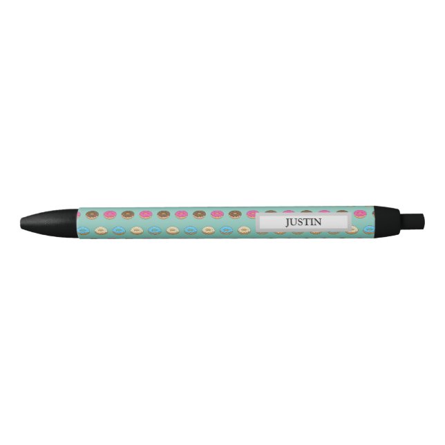 Four Assorted Doughnuts Pattern | Personalize Black Ink Pen (Front)