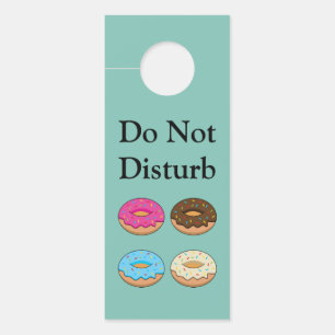 Four Assorted Doughnuts Pattern Personalize Door Hanger