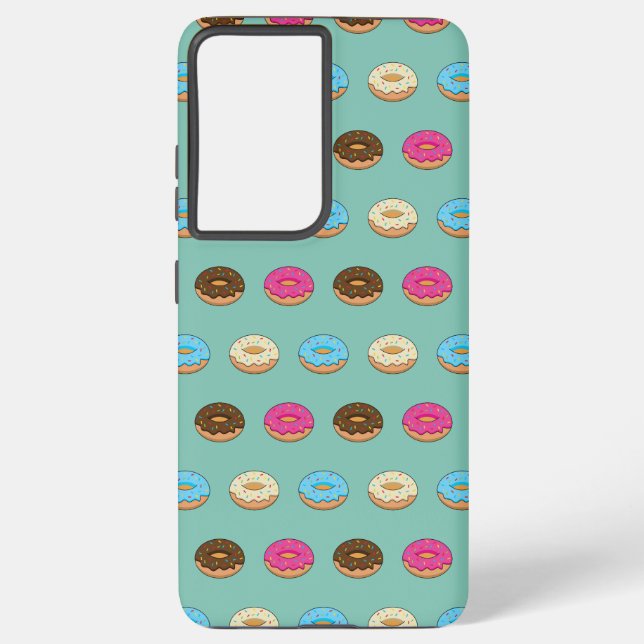 Four Assorted Doughnuts Pattern Samsung Galaxy S21+ Case (Back)