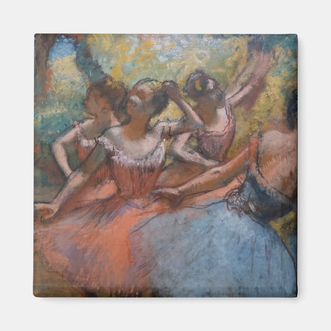 Four Ballet Dancers on Stage by Degas   Magnet (Front)
