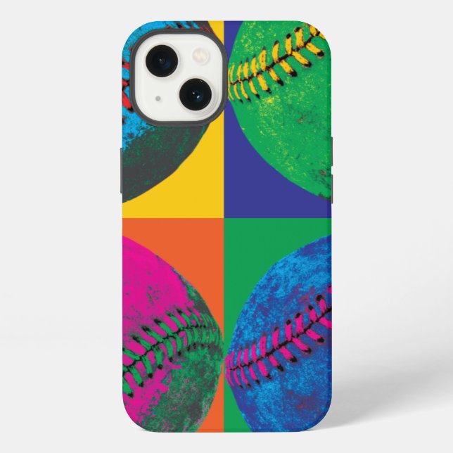 Four Baseballs in Different Colours iPhone Case (Back)