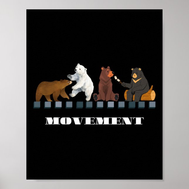 Four Bear 4b Movement Feminist Women Empower Graph Poster (Front)