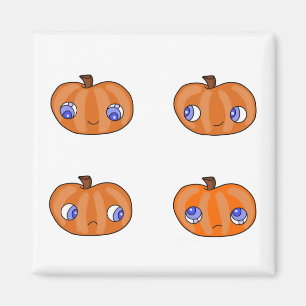 Four Beautiful Pumpkins Looking at Each Other Magnet