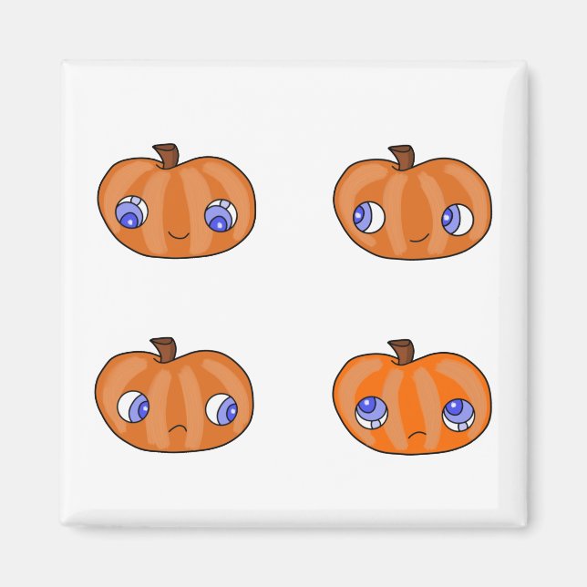 Four Beautiful Pumpkins Looking at Each Other Magnet (Front)