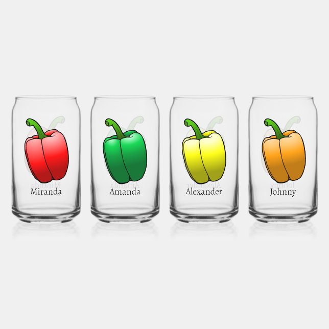 Four Bell Peppers Can Glass (Front)