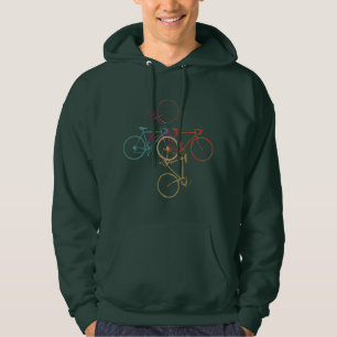 four bicycles . bikes, cycling hoodie