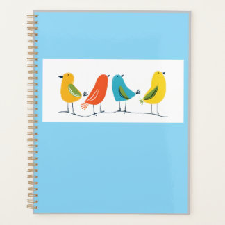 Four Birds Perched on a Twig Notebook
