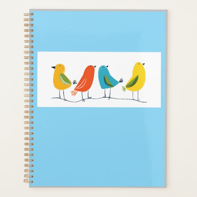 Four Birds Perched on a Twig Notebook (Devant)