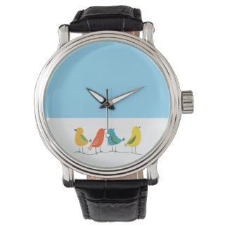 Four Birds Perched on a Twig Watch