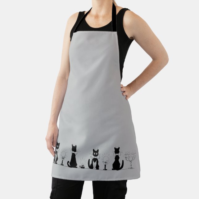 Four Black Cats, Louis Wain Apron (Insitu)