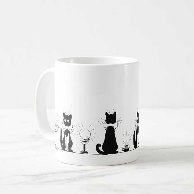 Four Black Cats, Louis Wain Mug (Front Left)