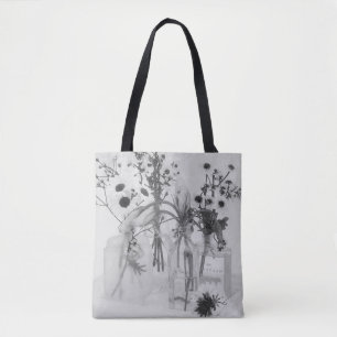 Four Bottles And White Flowers Tote Bag