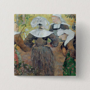 Four Breton Women, 1886 2 Inch Square Button