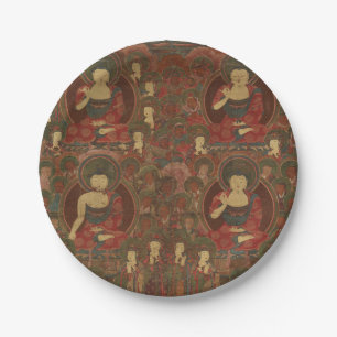 Four Buddhas in Pure Land Buddhism Paper Plate