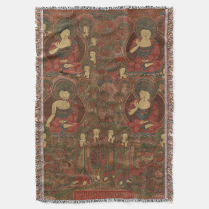 Four Buddhas in Pure Land Buddhism Throw Blanket