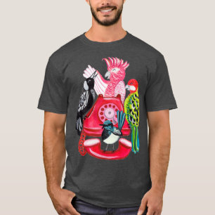 Four Calling Birds 12 Days of Christmas Pink  T-Shirt
