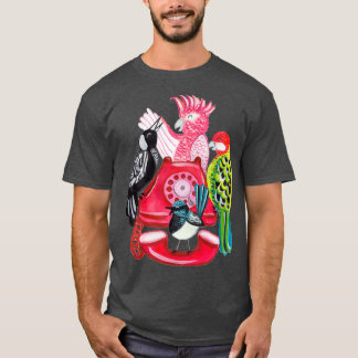 Four Calling Birds 12 Days of Christmas Pink T-Shirt