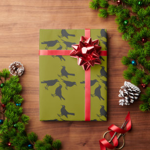 Four Calling Birds Cut-Out Stencil-Style 1 Wrapping Paper