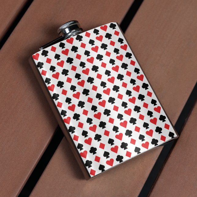 Four Card Shapes Pattern Hip Flask (FLASK)