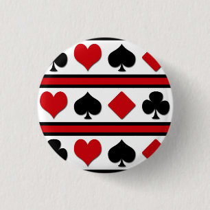 Four card suits 1 inch round button