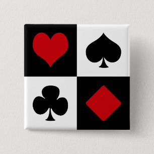 Four card suits 2 inch square button