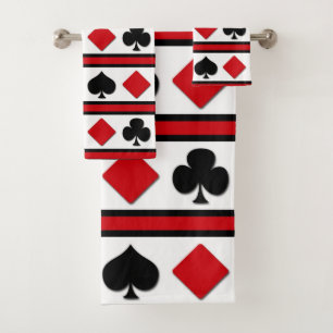 Four card suits bath towel set