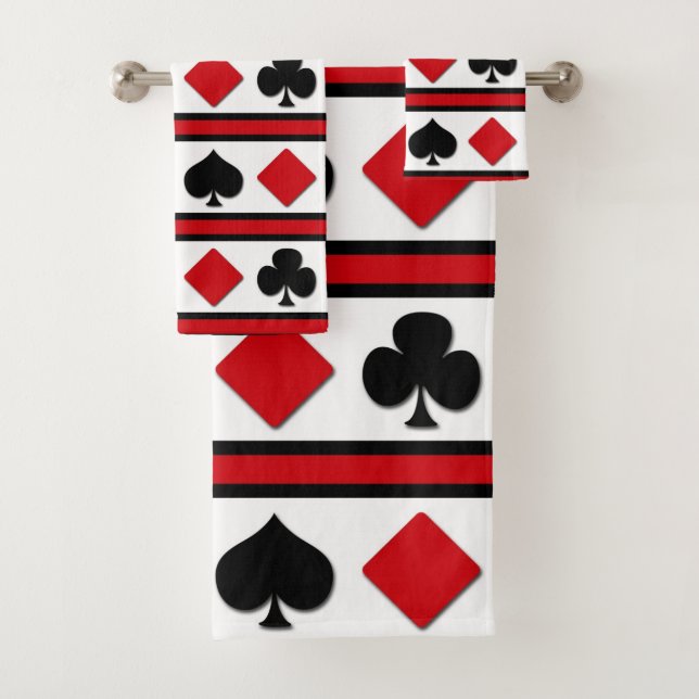 Four card suits bath towel set (Insitu)