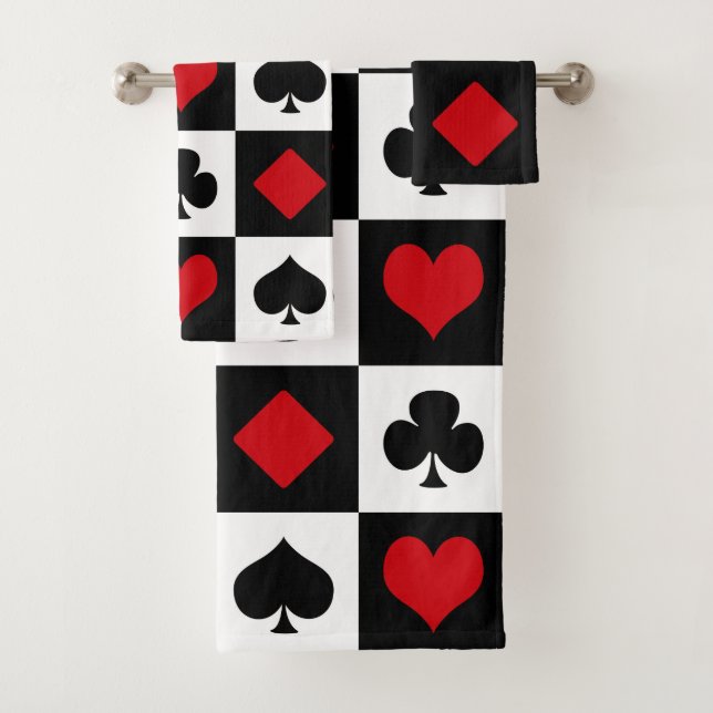 Four card suits bath towel set (Insitu)