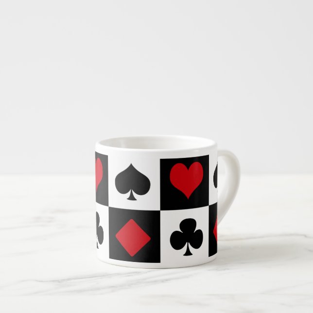 Four card suits espresso cup (Front Right)