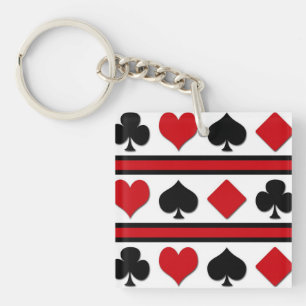 Four card suits keychain