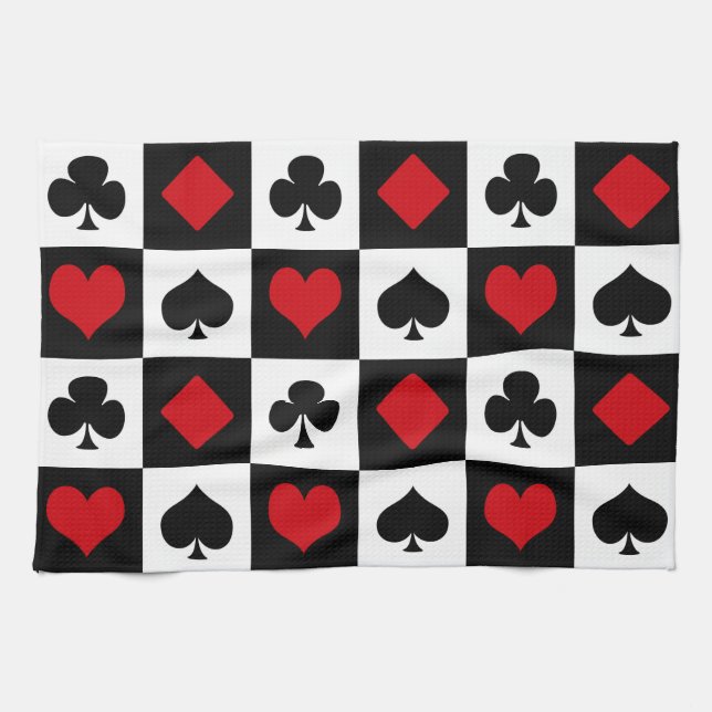 Four card suits kitchen towel (Horizontal)
