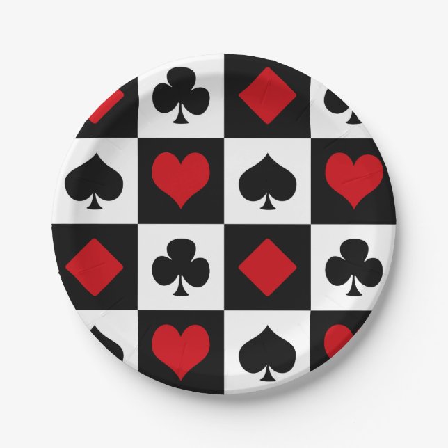 Four card suits paper plate (Front)