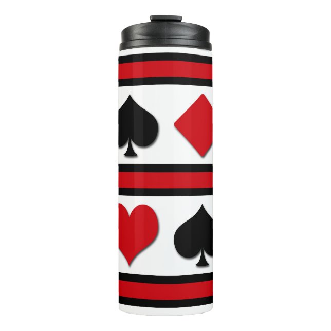 Four card suits thermal tumbler (Front)