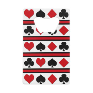 Four card suits wallet bottle opener