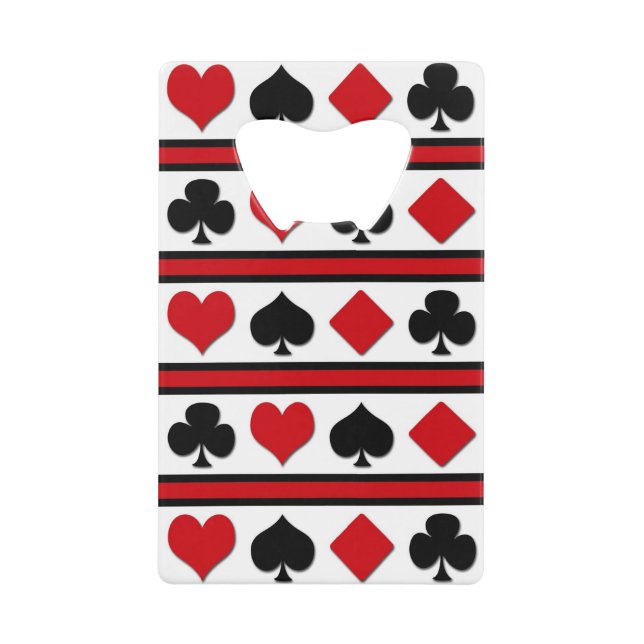 Four card suits wallet bottle opener (Front)