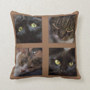 Four Cats by Miriam Kilmer Throw Pillow