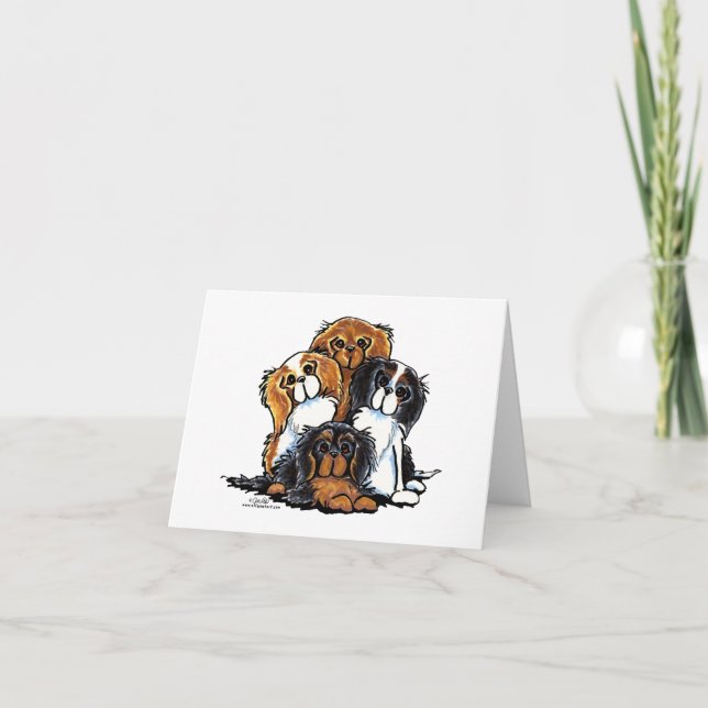 Four Cavalier King Charles Spaniels Card (Front)