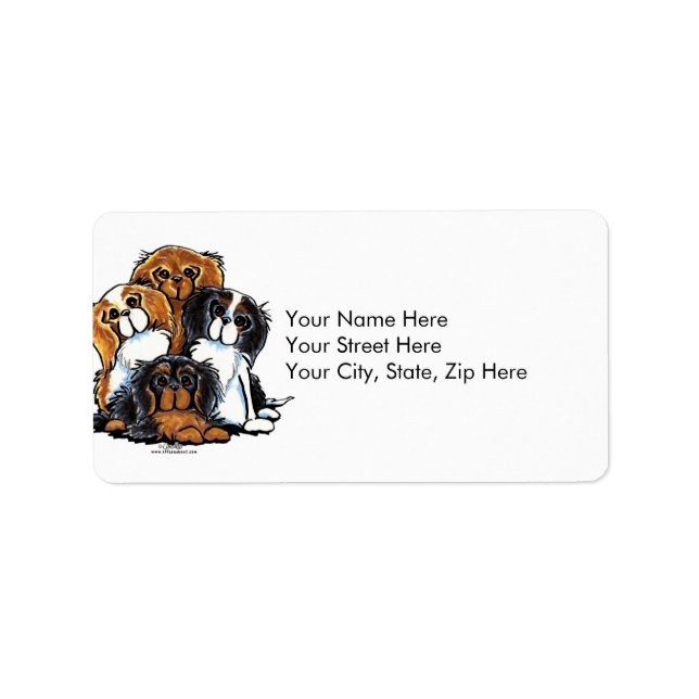 Four Cavalier King Charles Spaniels Label (Front)