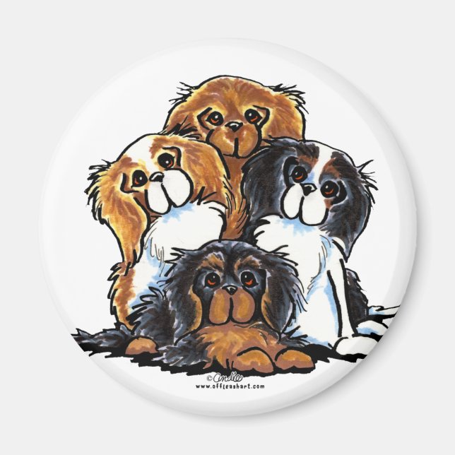 Four Cavalier King Charles Spaniels Magnet (Front)