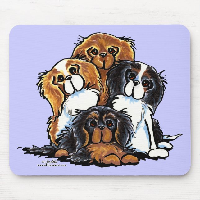 Four Cavalier King Charles Spaniels Mouse Pad (Front)