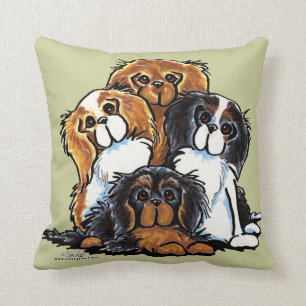 Four Cavalier King Charles Spaniels Throw Pillow