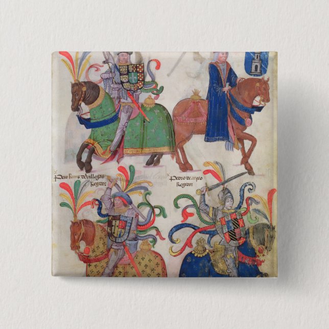 Four cavaliers, from the 2 inch square button (Front)