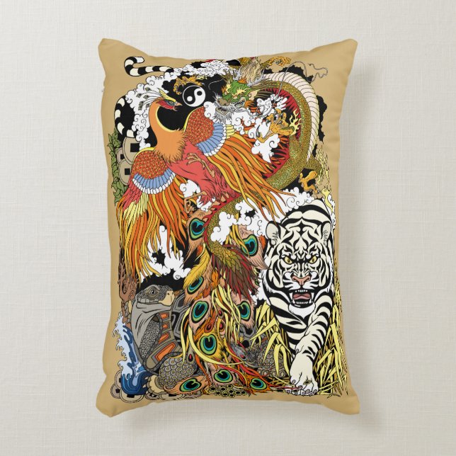 four celestial animals accent pillow (Front(Vertical))