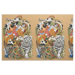 four celestial animals fabric