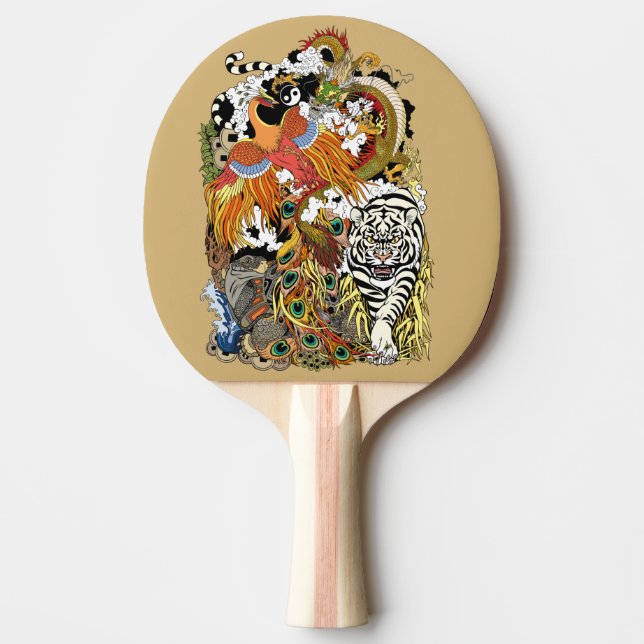four celestial animals ping pong paddle (Front)